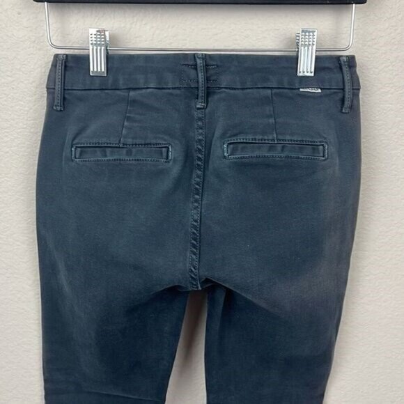 Mother Muse Twill Pants Midnight Blue Zip Pockets Skinny Leg Crop Denim Jeans 24 - Picture 5 of 12